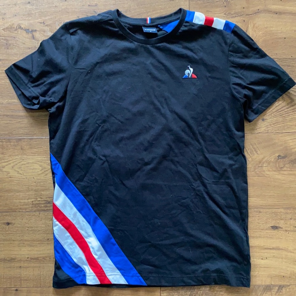Le Coq Sportif tri color black shirt M